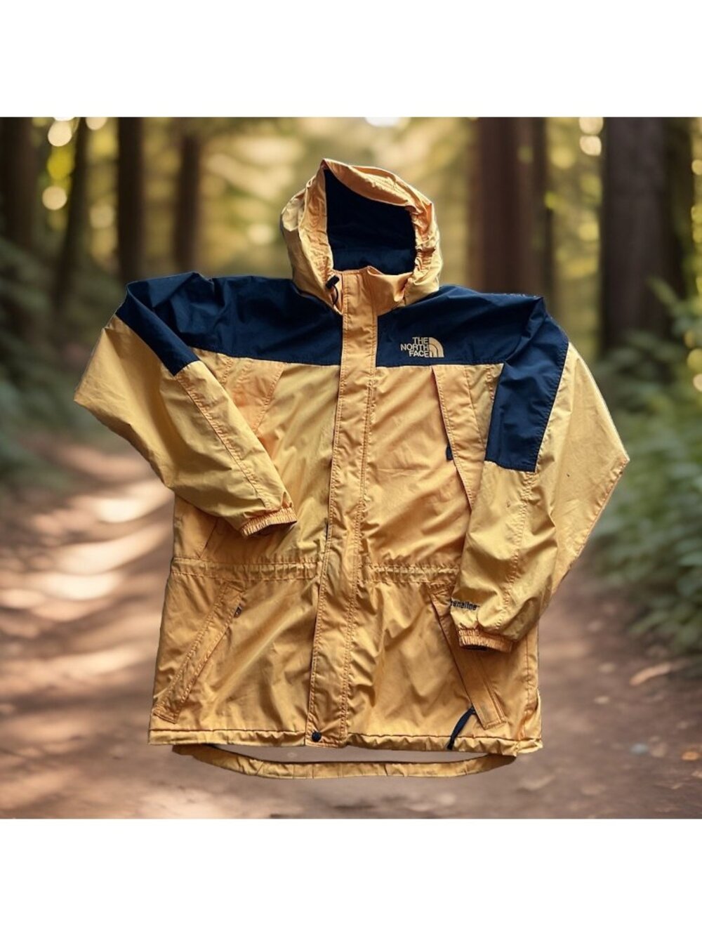 The North Face Vintage Hydrenaline Mens L Yellow Black Jacket Outdoors Gorp Core